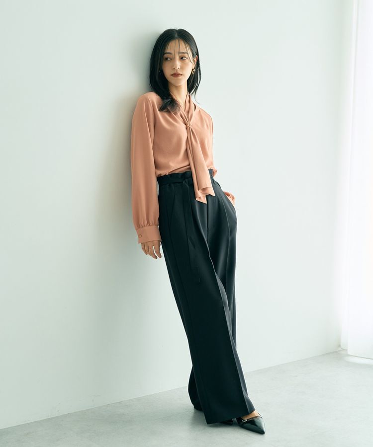 YECCA VECCA「スカーフリング付きボウタイブラウス」|シャツ・ブラウス|