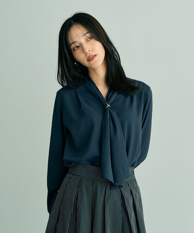 YECCA VECCA「スカーフリング付きボウタイブラウス」|シャツ・ブラウス|