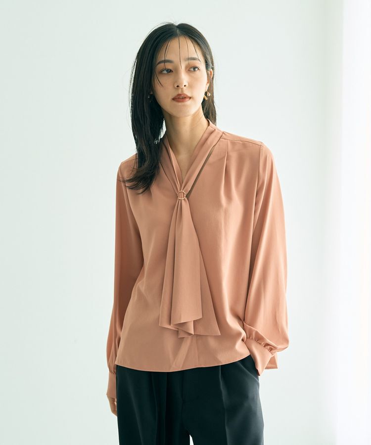 YECCA VECCA「スカーフリング付きボウタイブラウス」|シャツ・ブラウス|