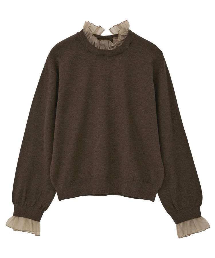 YECCA VECCA「2wayフリルクルーネックニット」|ニット・セーター|