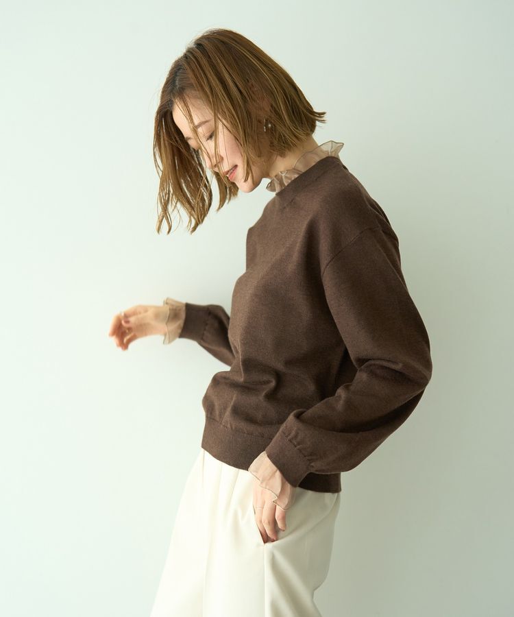 YECCA VECCA「2wayフリルクルーネックニット」|ニット・セーター|