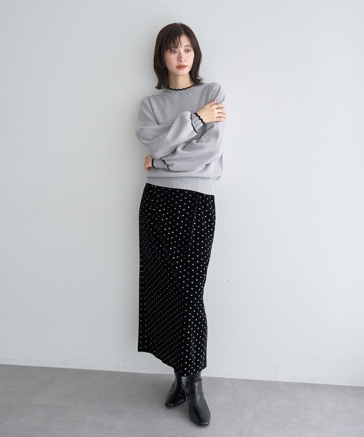 YECCA VECCA「グリッタードットベロアナロースカート」|スカート|
