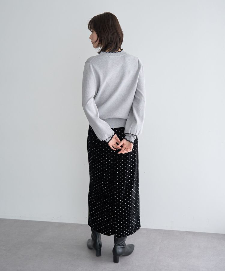 YECCA VECCA「グリッタードットベロアナロースカート」|スカート|