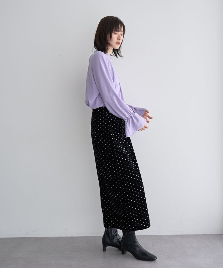 YECCA VECCA「グリッタードットベロアナロースカート」|スカート|
