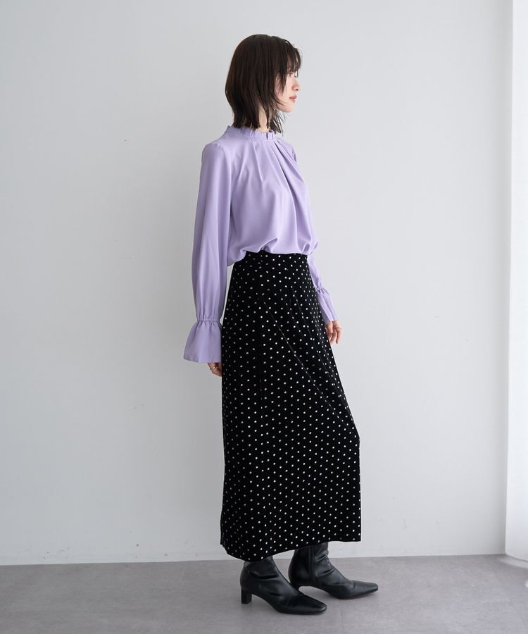 YECCA VECCA「グリッタードットベロアナロースカート」|スカート|