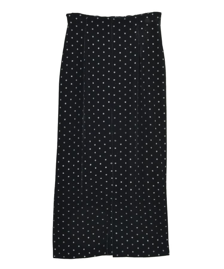 YECCA VECCA「グリッタードットベロアナロースカート」|スカート|