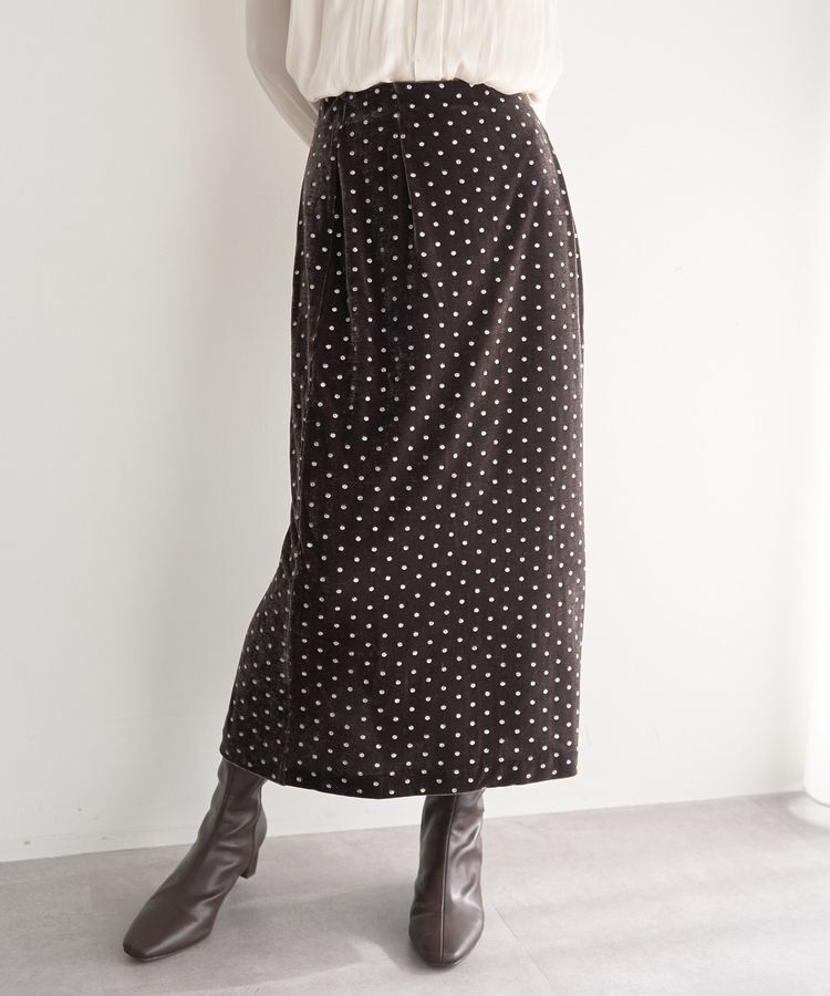 YECCA VECCA「グリッタードットベロアナロースカート」|スカート|