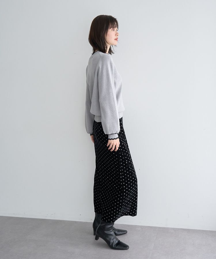 YECCA VECCA「グリッタードットベロアナロースカート」|スカート|