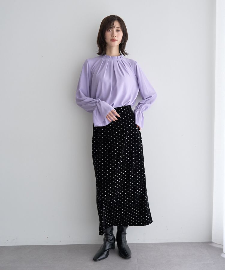 YECCA VECCA「グリッタードットベロアナロースカート」|スカート|