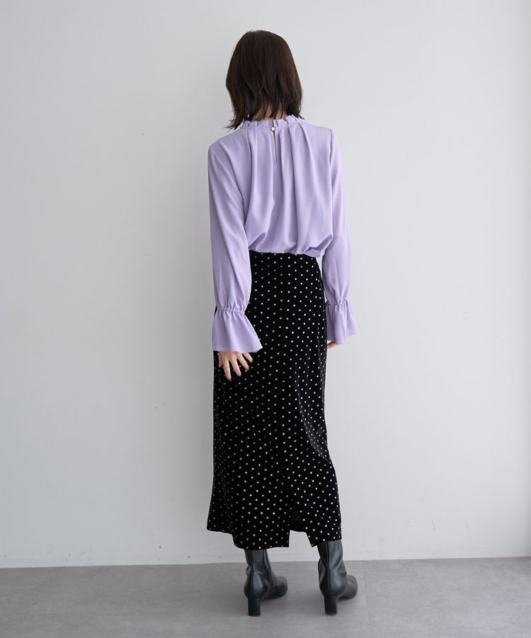 YECCA VECCA「グリッタードットベロアナロースカート」|スカート|