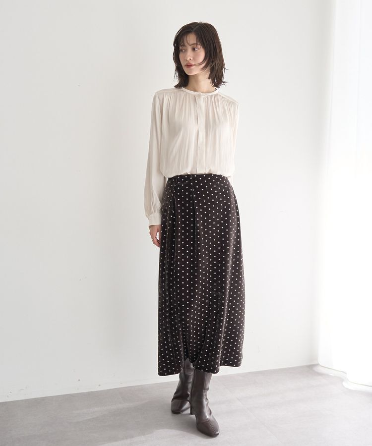 YECCA VECCA「グリッタードットベロアナロースカート」|スカート|