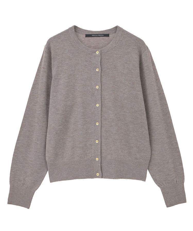 YECCA VECCA「金釦クルーネックカーディガン」|カーディガン|