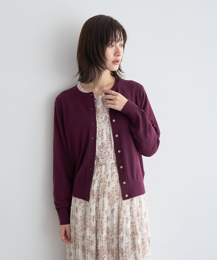 YECCA VECCA「金釦クルーネックカーディガン」|カーディガン|