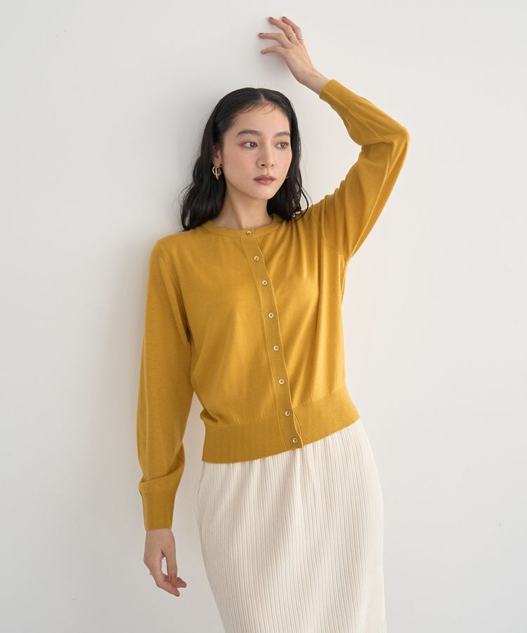 YECCA VECCA「金釦クルーネックカーディガン」|カーディガン|