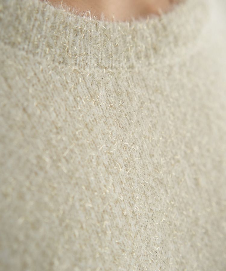 YECCA VECCA「ラメフェザー袖フリンジニット」|ニット・セーター|
