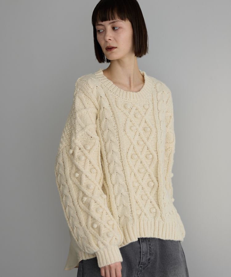 GARAGE OF GOOD CLOTHING「【TORRAZZO DONNA】ケーブルニット&times;ブラウス」|ニット・セーター|