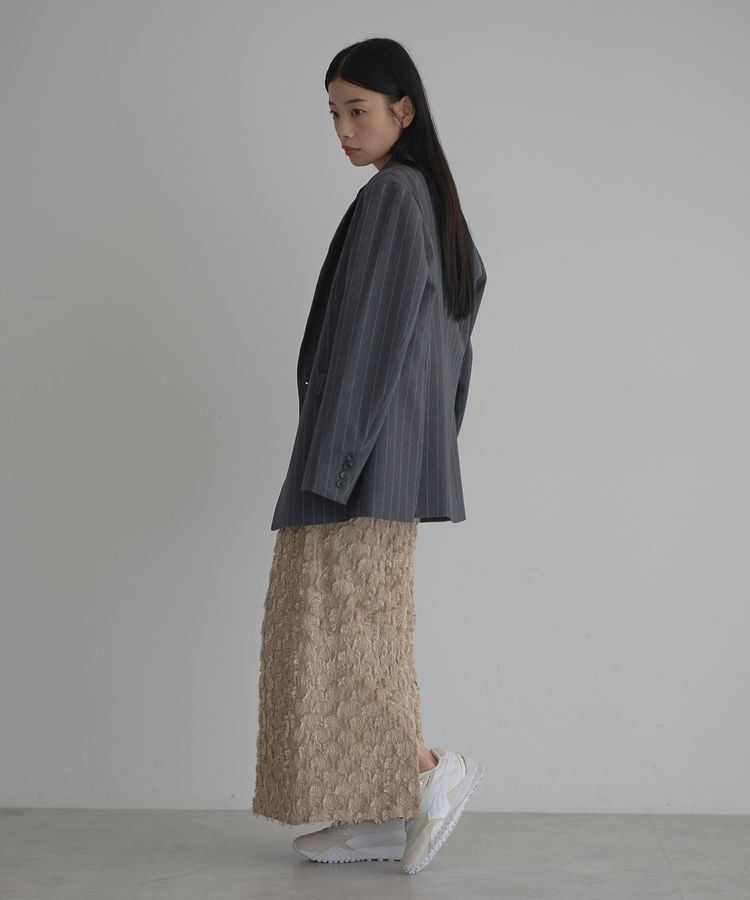 GARAGE OF GOOD CLOTHING「ベルト付きストライプダブルテーラージャケット」|テーラードジャケット|