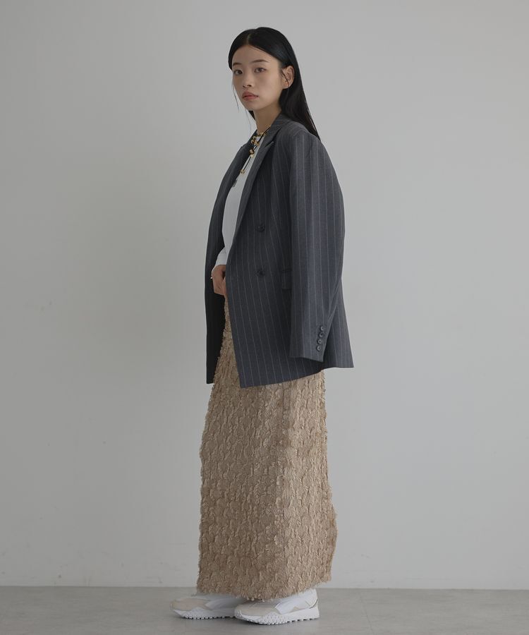 GARAGE OF GOOD CLOTHING「ベルト付きストライプダブルテーラージャケット」|テーラードジャケット|