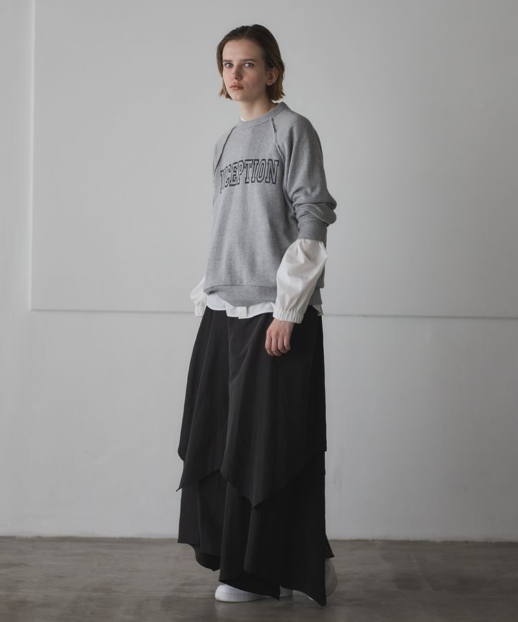 GARAGE OF GOOD CLOTHING「オーバーラップロングスカート」|フレア|