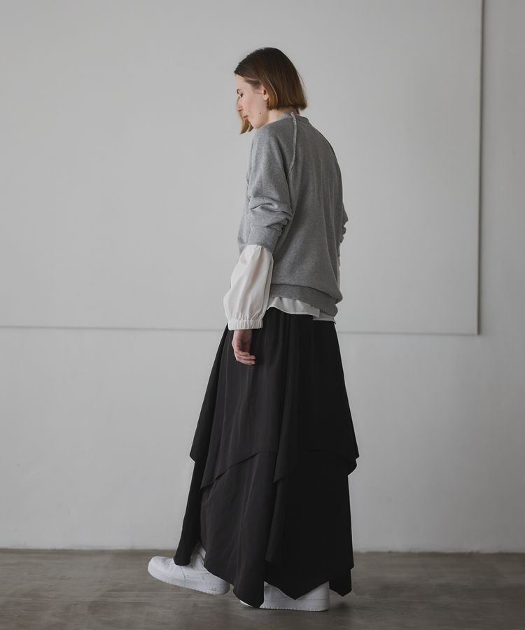 GARAGE OF GOOD CLOTHING「オーバーラップロングスカート」|フレア|