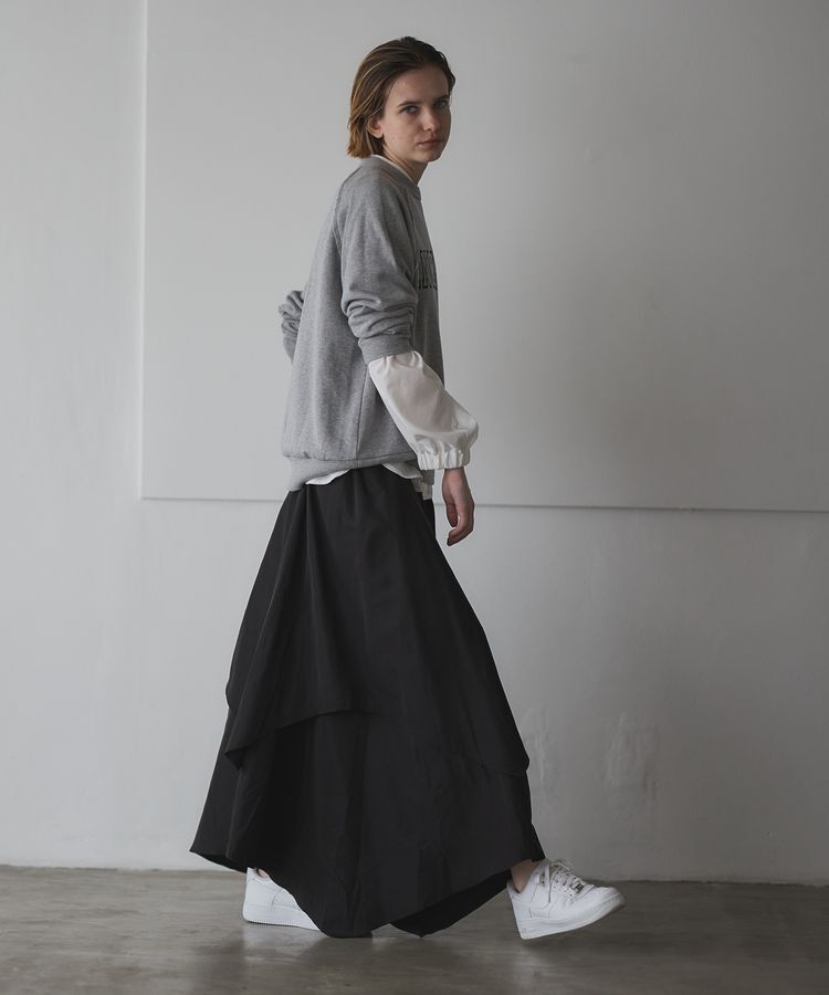GARAGE OF GOOD CLOTHING「オーバーラップロングスカート」|フレア|