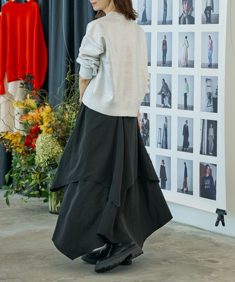 GARAGE OF GOOD CLOTHING「オーバーラップロングスカート」|フレア|