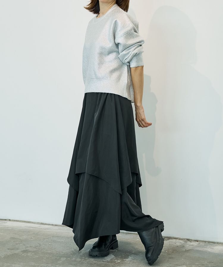 GARAGE OF GOOD CLOTHING「オーバーラップロングスカート」|フレア|