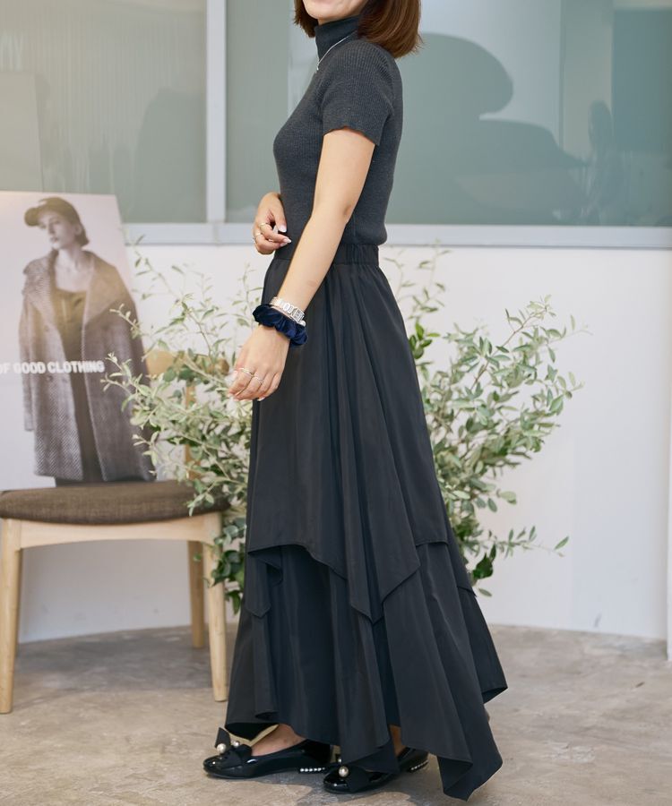 GARAGE OF GOOD CLOTHING「オーバーラップロングスカート」|フレア|