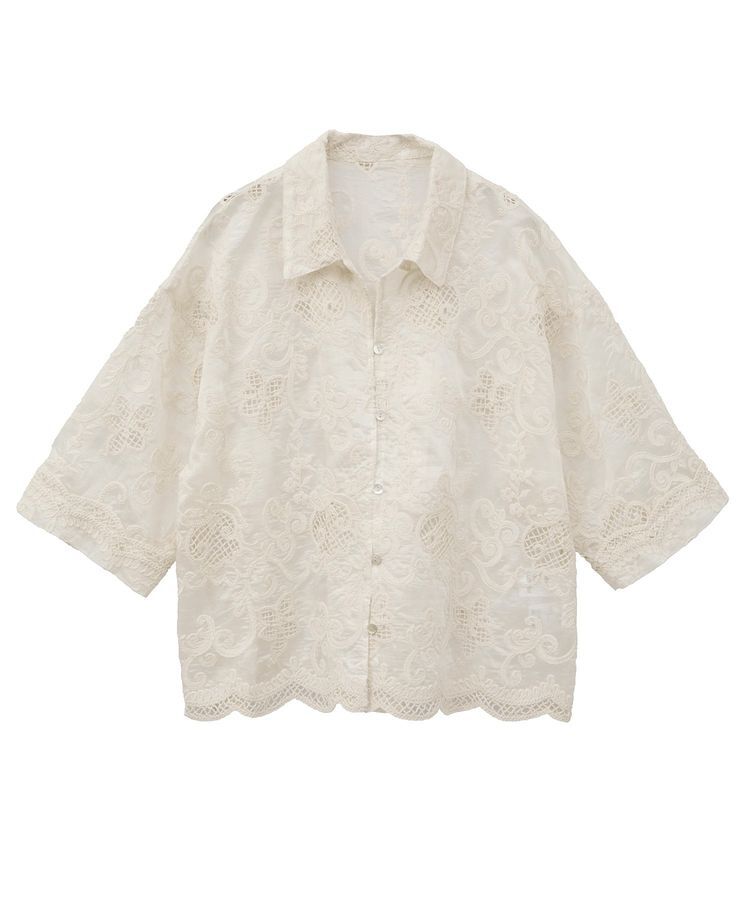 GARAGE OF GOOD CLOTHING「開襟レースハーフスリーブシャツ」|シャツ・ブラウス|