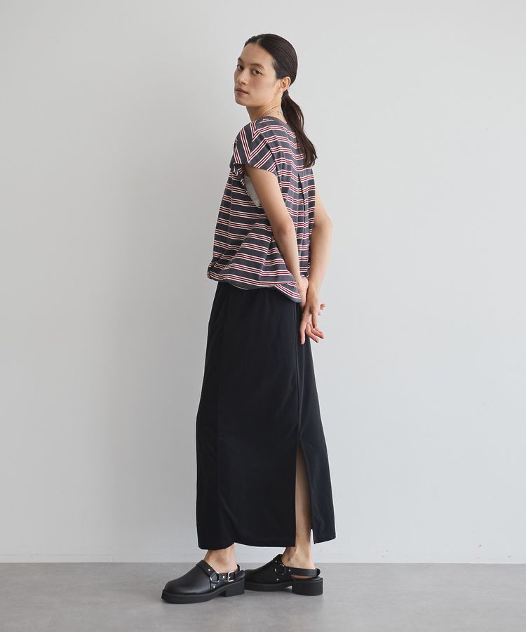 GARAGE OF GOOD CLOTHING「ベロアIラインロングスカート」|タイト|