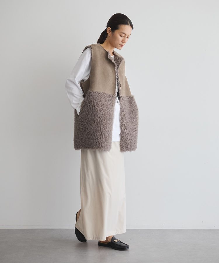 GARAGE OF GOOD CLOTHING「ベロアIラインロングスカート」|タイト|