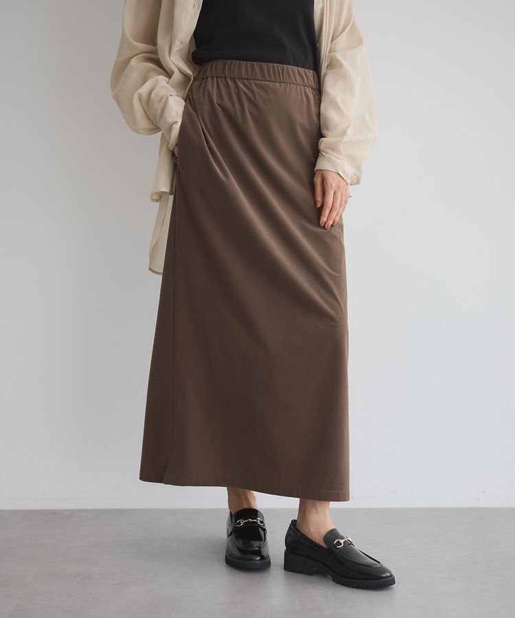 GARAGE OF GOOD CLOTHING「ベロアIラインロングスカート」|タイト|Brown