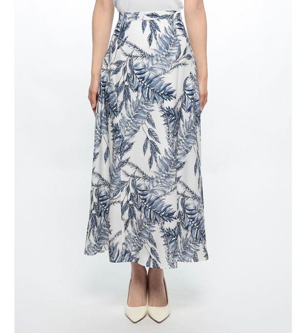 allureville「リーフプリントサイドギャザースカート」|スカート|