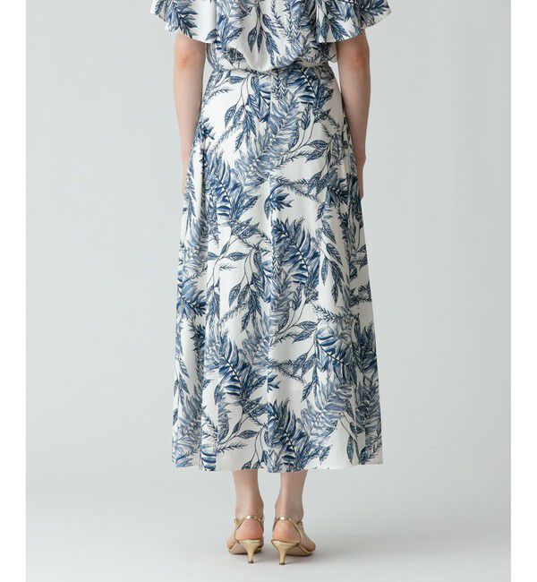 allureville「リーフプリントサイドギャザースカート」|スカート|