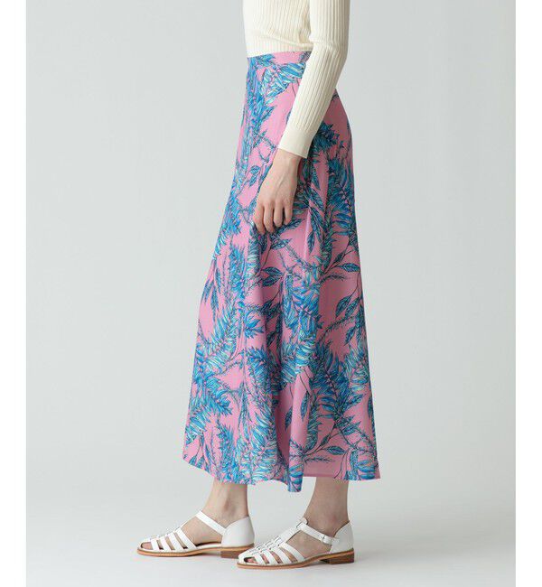 allureville「リーフプリントサイドギャザースカート」|スカート|