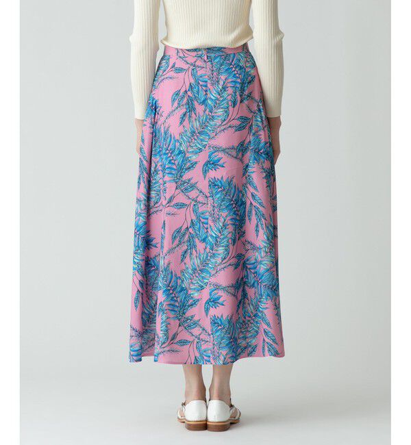 allureville「リーフプリントサイドギャザースカート」|スカート|