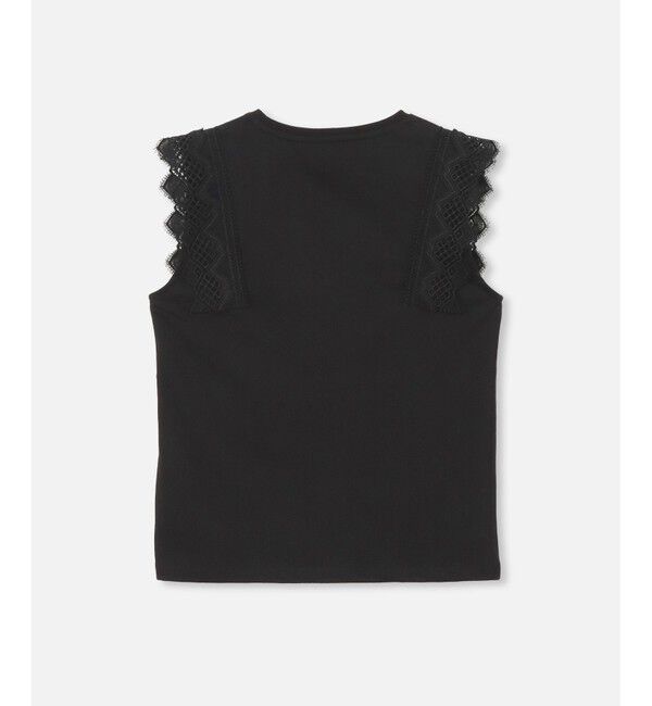 LOULOU WILLOUGHBY「【LOULOU WILLOUGHBY】レーストリミングTシャツ」|Tシャツ・カットソー|