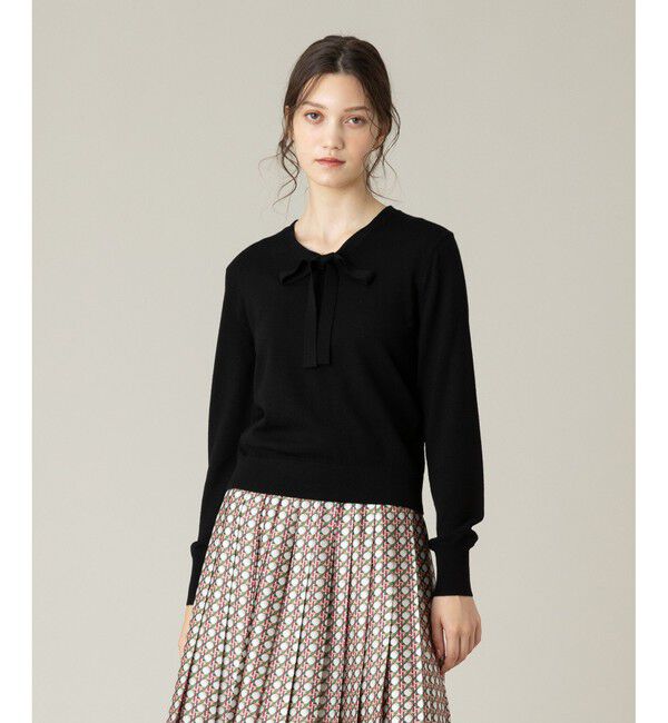 LOULOU WILLOUGHBY「【LOULOU WILLOUGHBY】EXTRA FINE MERINO プルオーバー」|ニット・セーター|ブラック