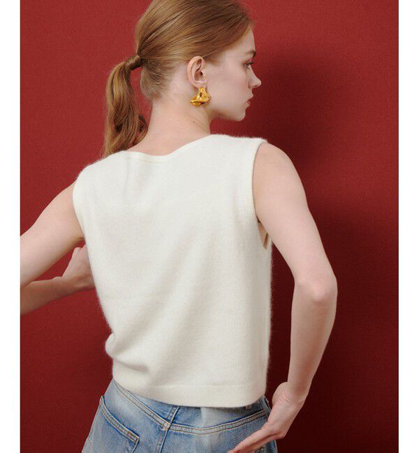 LOULOU WILLOUGHBY「【LOULOU WILLOUGHBY】ビーズフラワージレ」|ニット・セーター|