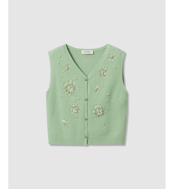 LOULOU WILLOUGHBY「【LOULOU WILLOUGHBY】ビーズフラワージレ」|ニット・セーター|