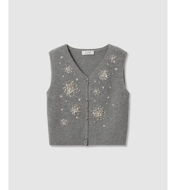 LOULOU WILLOUGHBY「【LOULOU WILLOUGHBY】ビーズフラワージレ」|ニット・セーター|