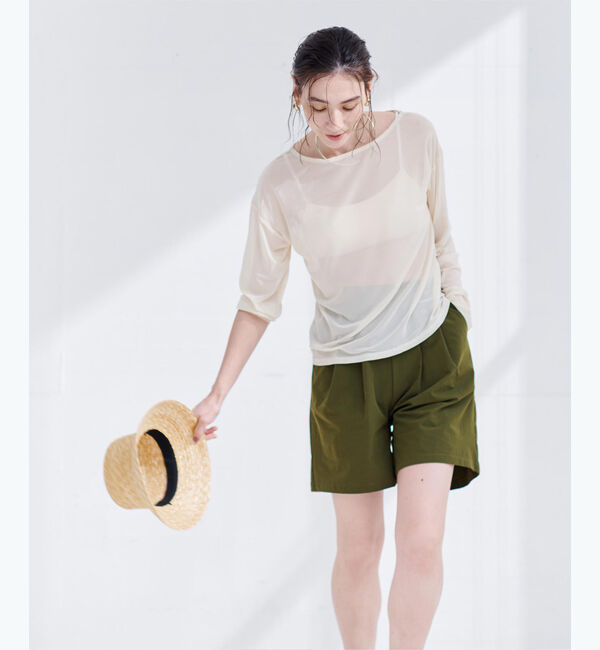 ur's「撥水ハーフパンツ/ラッシュガード」|その他|カーキ