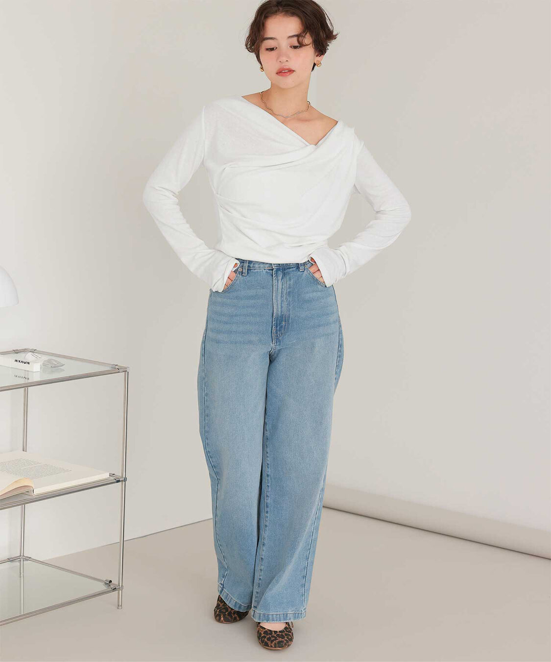 titivate「オフショルダーロングスリーブTシャツ」|Tシャツ・カットソー|