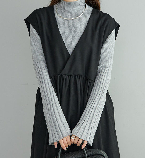  「フレアスリーブハイネックリブニットプルオーバー」|ニット・セーター|