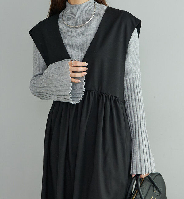  「フレアスリーブハイネックリブニットプルオーバー」|ニット・セーター|