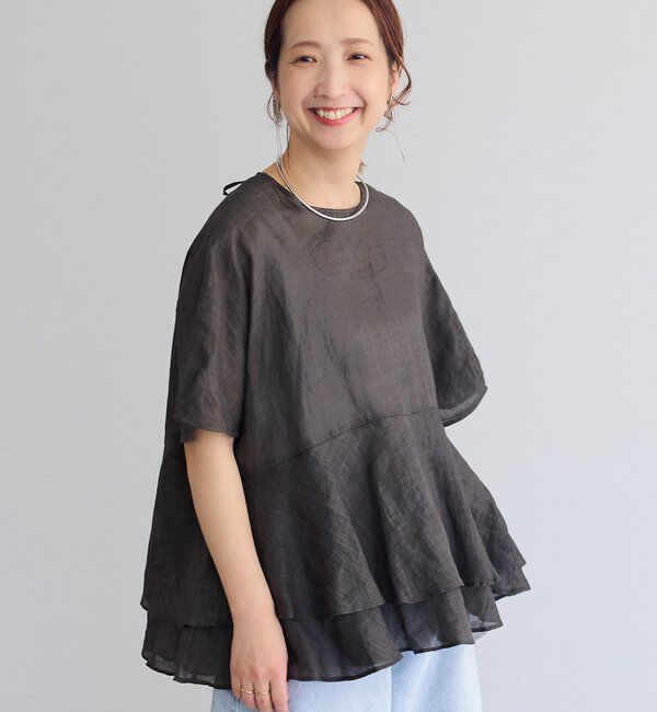  「【＠sein___000企画】ラミー2枚重ねペプラムブラウス」|プルオーバー|