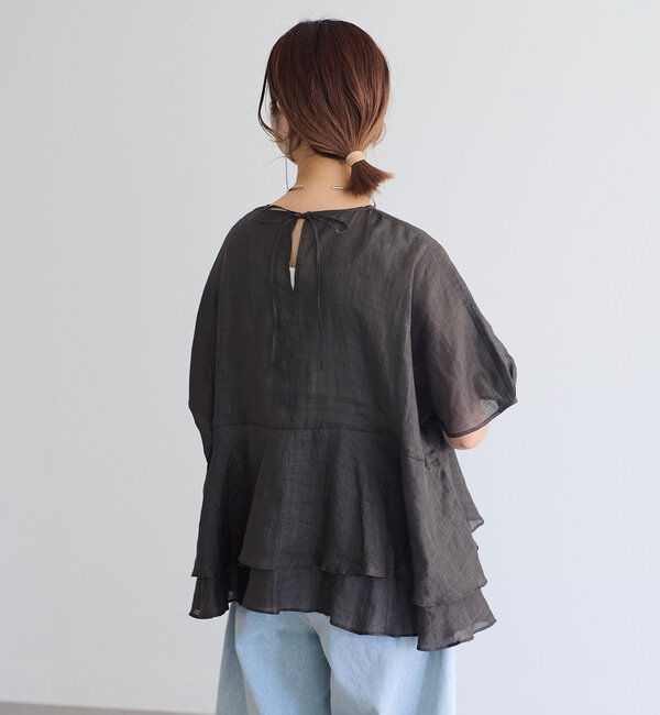  「【＠sein___000企画】ラミー2枚重ねペプラムブラウス」|プルオーバー|