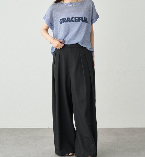  「ミジンボーダーロゴプリントTシャツ」|Tシャツ・カットソー|