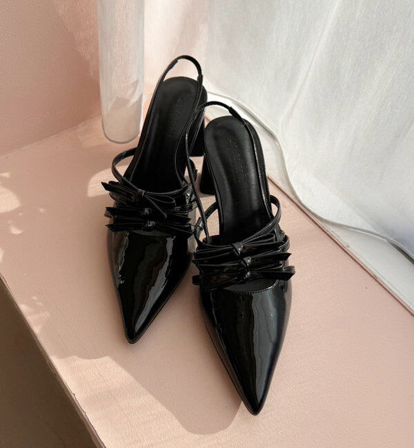  「リボン付きポインテッドストラップシューズ」|その他|