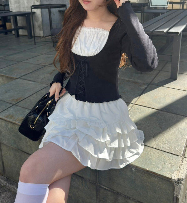  「ティアードフリルミニスカート」|スカート|